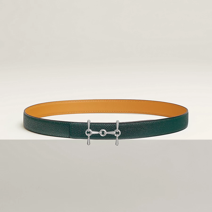 Replicate H Equestre belt buckle Reversible leather strap 24 mm(1:1 replica)