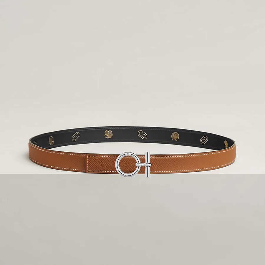 Replicate Flot belt buckle   Hermès sur Mer reversible leather strap 24 mm(1:1 replica)