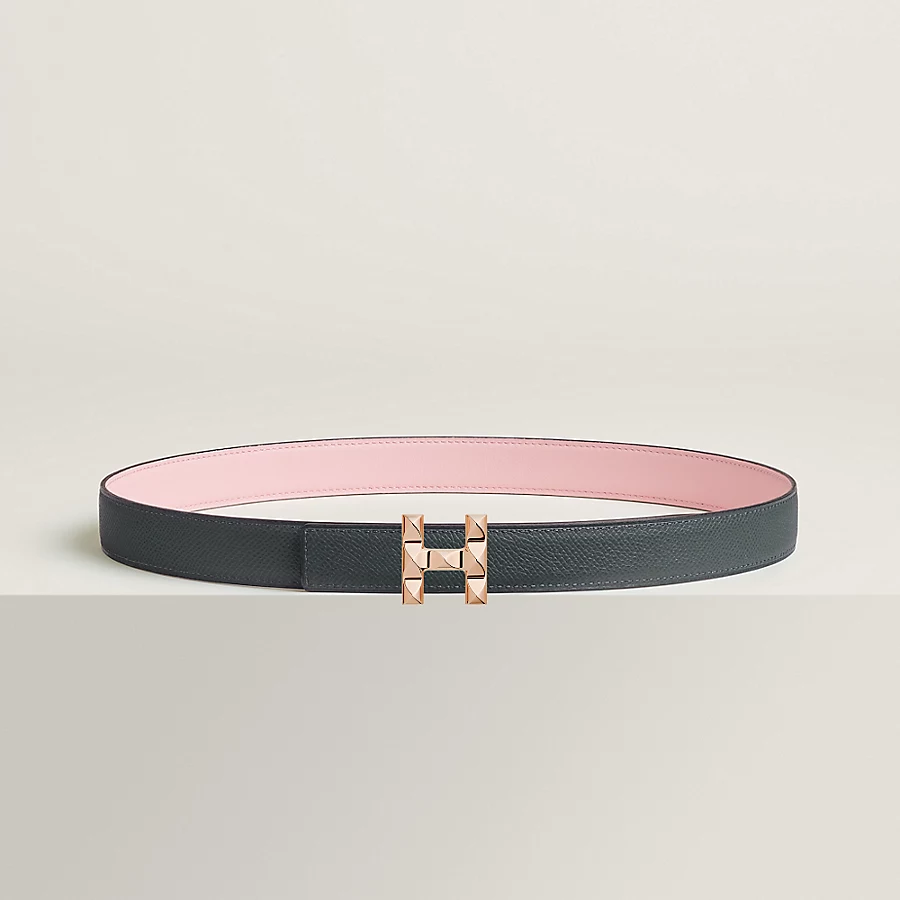 Replicate H Infini belt buckle Reversible leather strap 24 mm(1:1 replica)