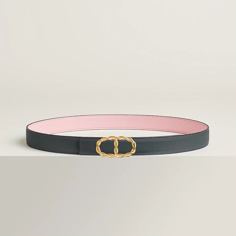Replicate Maillon Torsade belt buckle   Reversible leather strap 24 mm(1:1 replica)