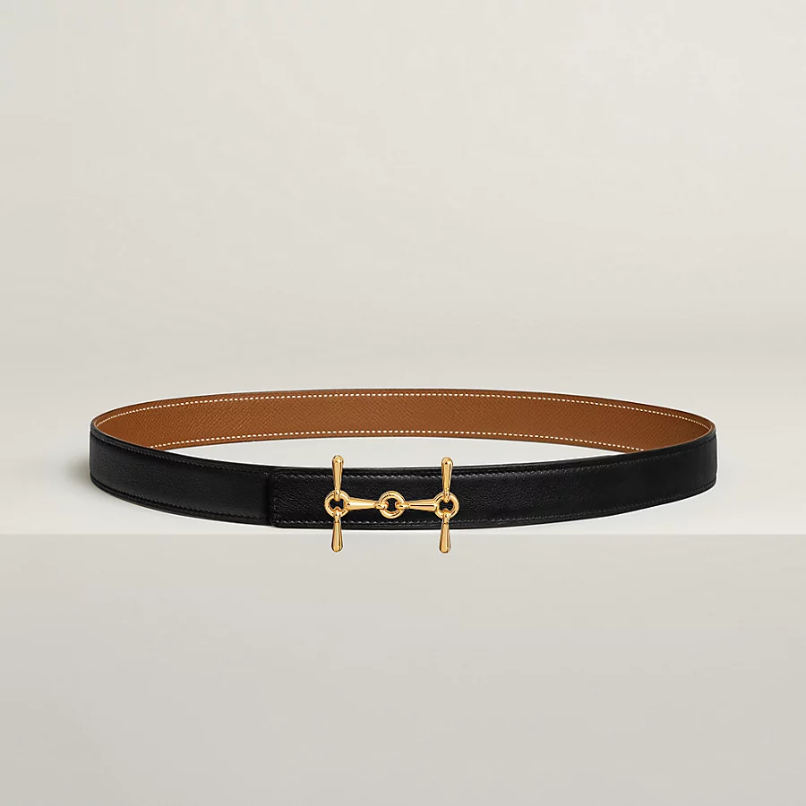 Replicate H Equestre belt buckle Reversible leather strap 24 mm(1:1 replica)