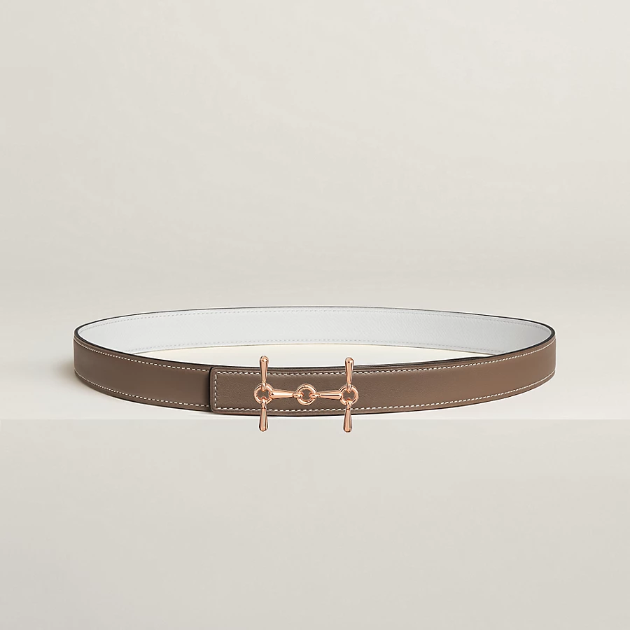 Replicate H Equestre belt buckle Reversible leather strap 24 mm(1:1 replica)
