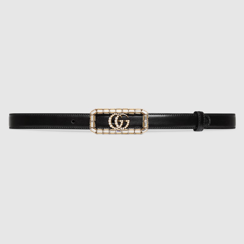 Replicate Thin belt with crystal Double G buckle(1:1 replica)