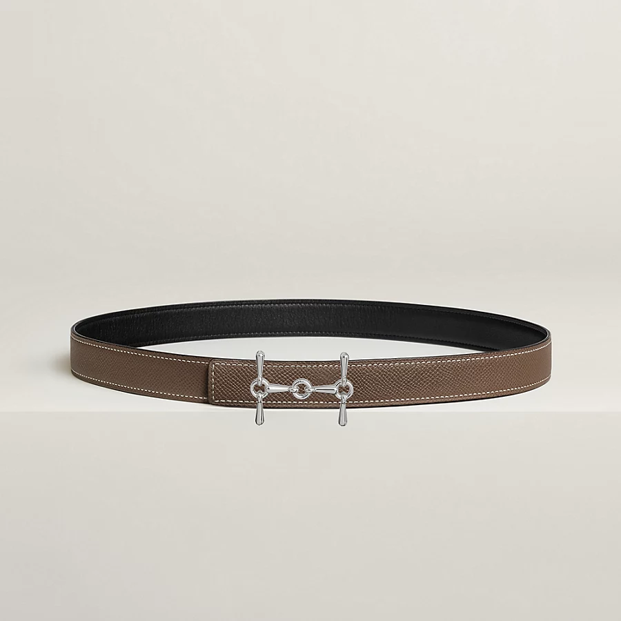 Replicate H Equestre belt buckle Reversible leather strap 24 mm(1:1 replica)