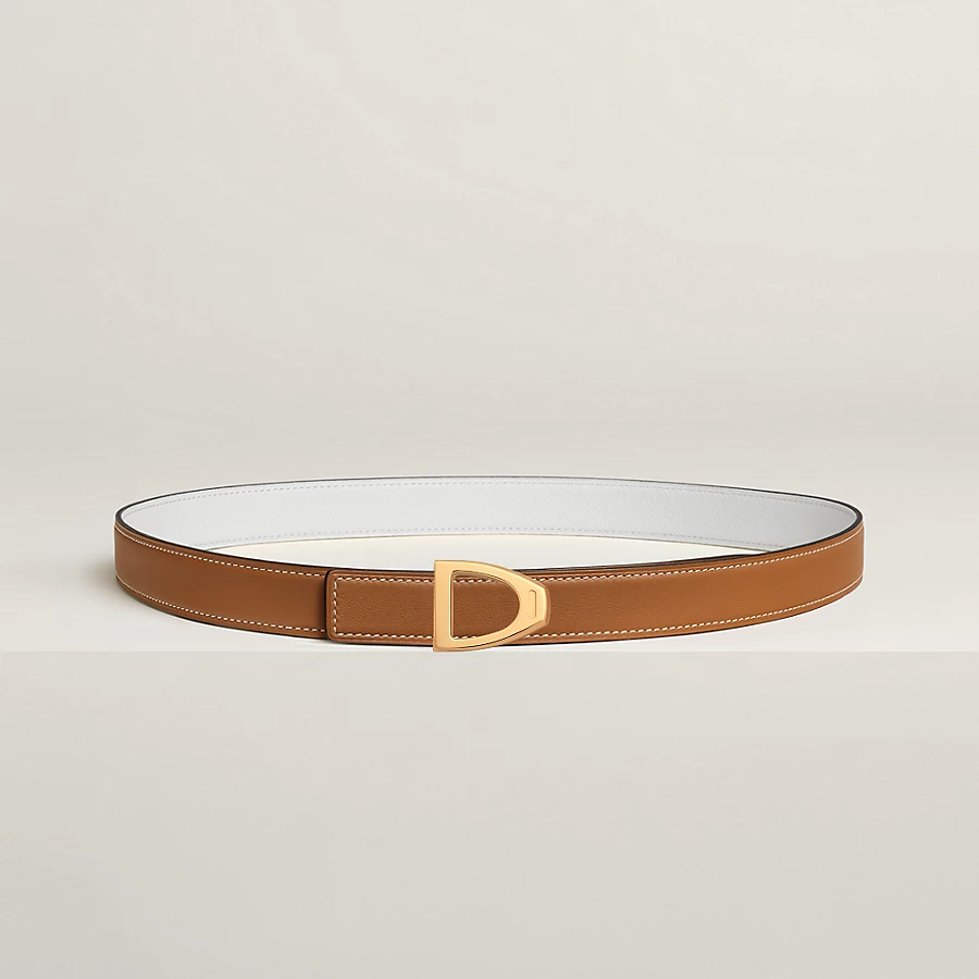 Replicate Cavaliere belt buckle Reversible leather strap 24 mm(1:1 replica)
