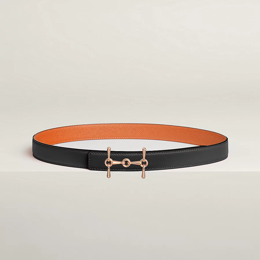 Replicate H Equestre belt buckle Reversible leather strap 24 mm(1:1 replica)