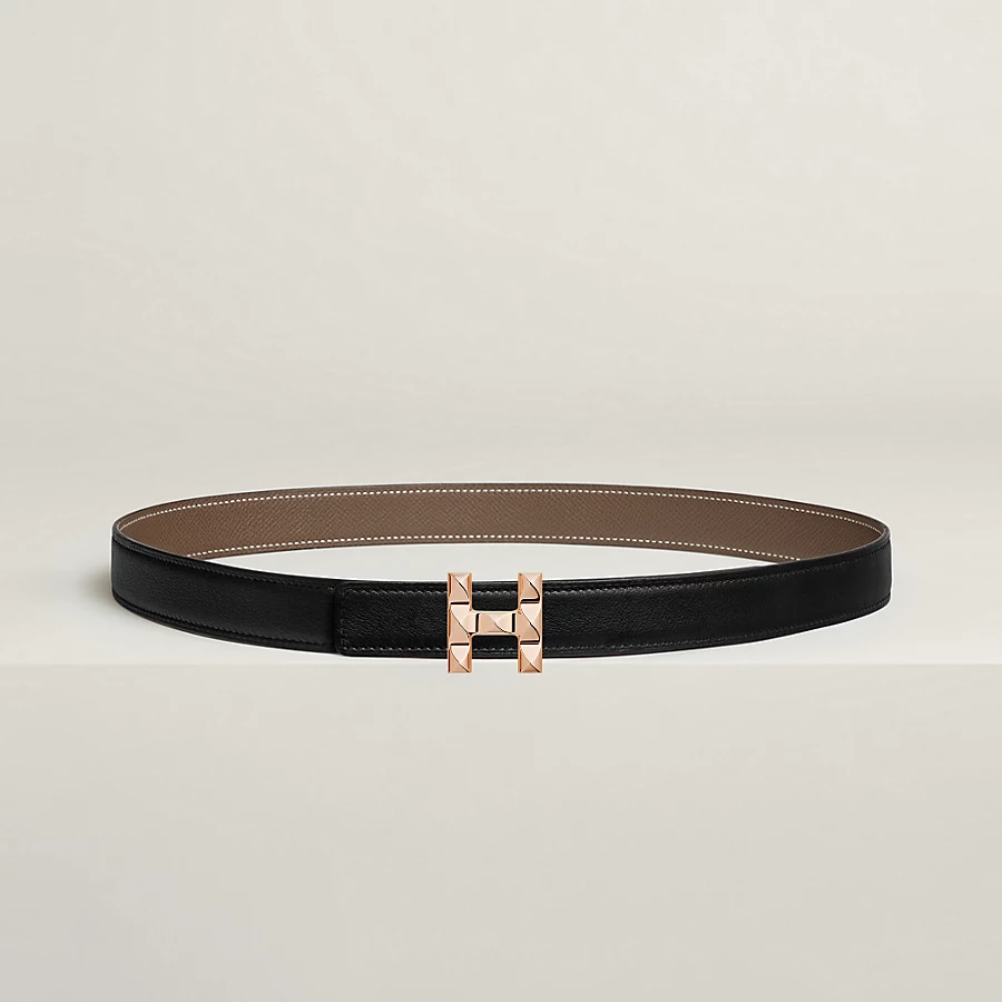 Replicate H Infini belt buckle Reversible leather strap 24 mm(1:1 replica)