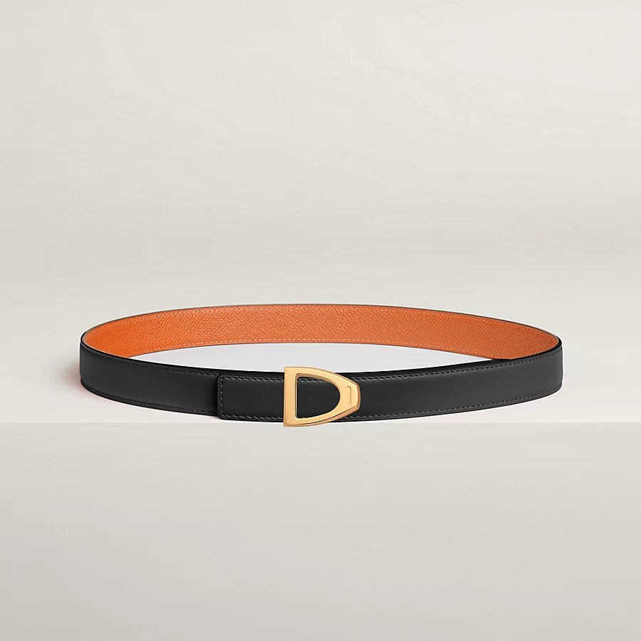 Replicate Cavaliere belt buckle Reversible leather strap 24 mm(1:1 replica)