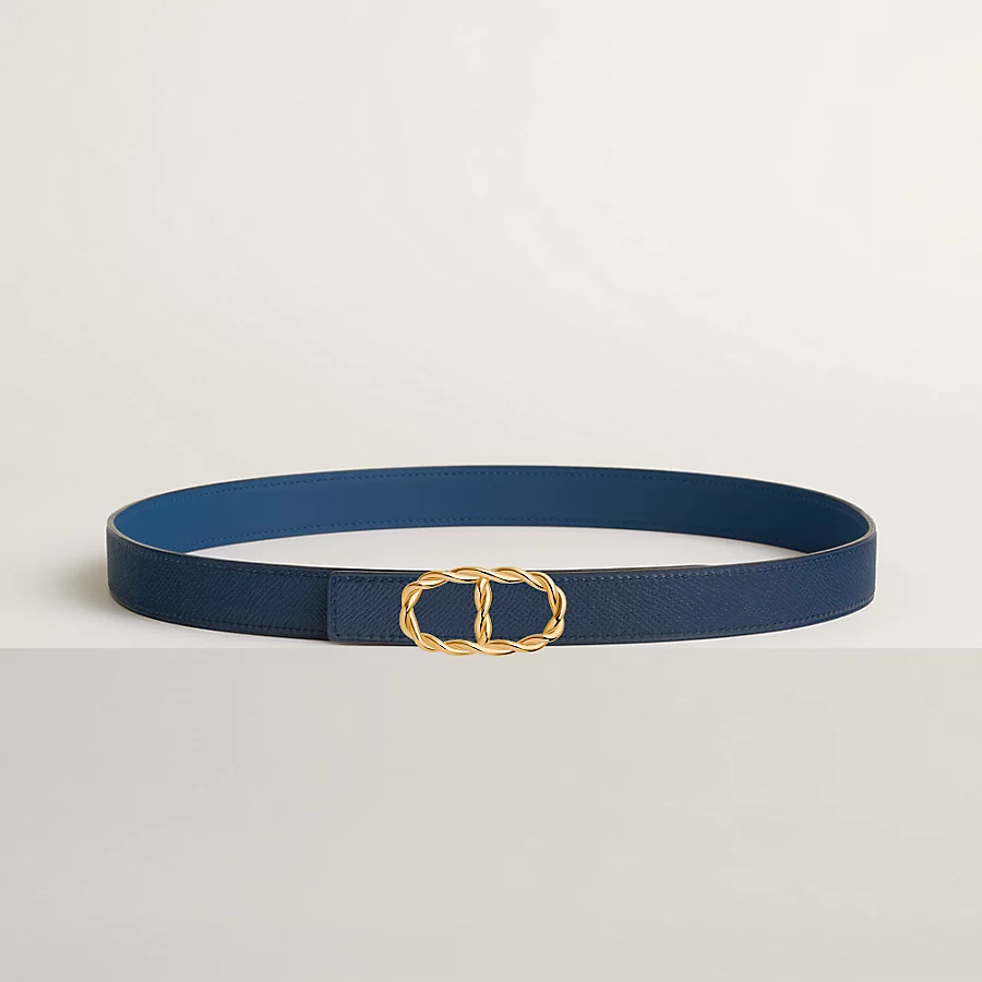 Replicate Maillon Torsade belt buckle   Reversible leather strap 24 mm(1:1 replica)