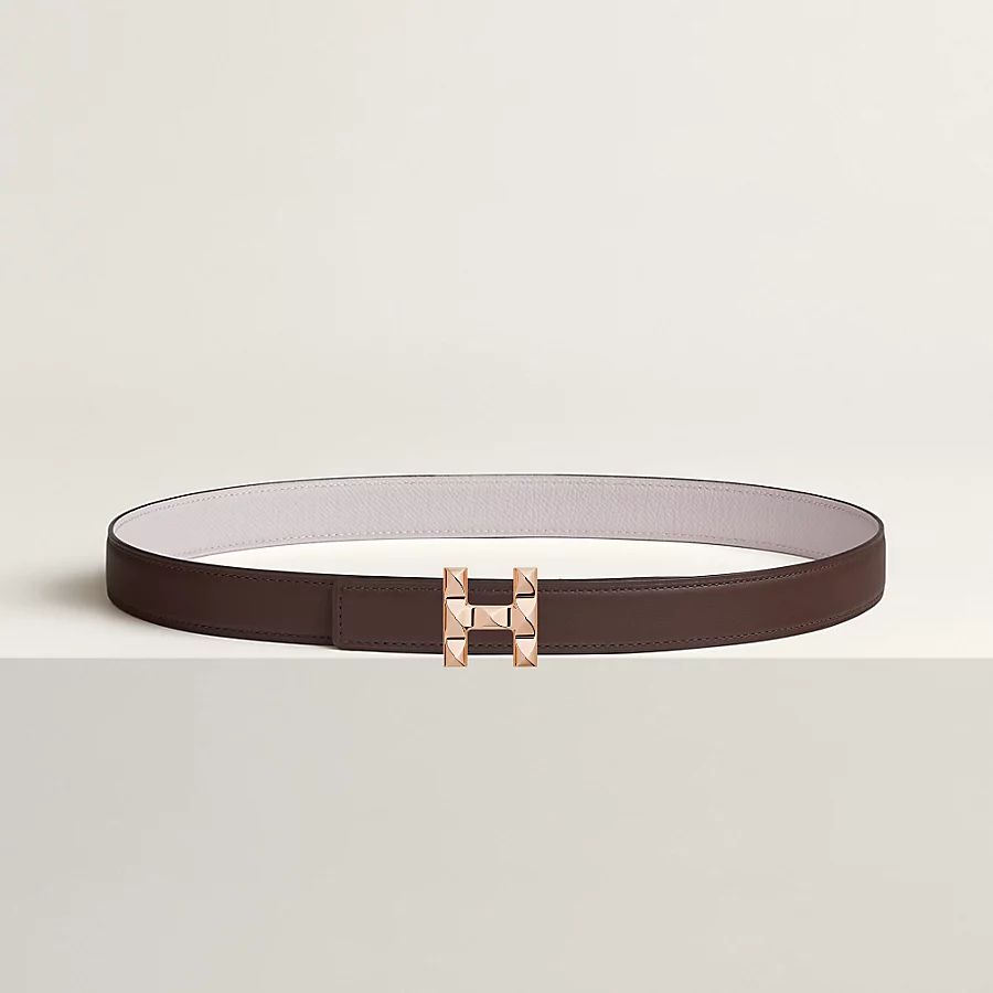 Replicate H Infini belt buckle Reversible leather strap 24 mm(1:1 replica)