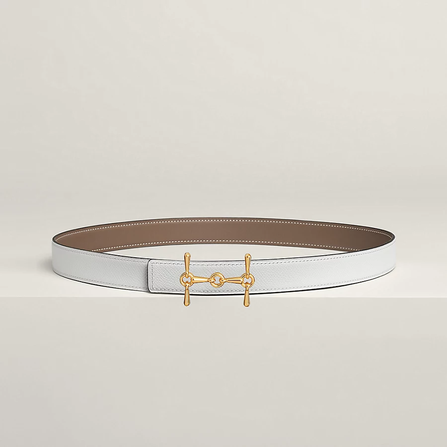 Replicate H Equestre belt buckle Reversible leather strap 24 mm(1:1 replica)