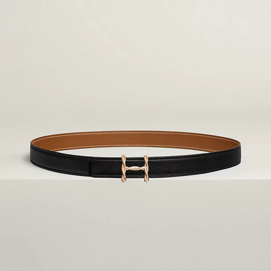 Replicate H Torsade belt buckle Reversible leather strap 24 mm(1:1 replica)