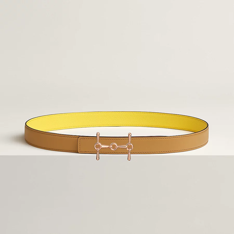 Replicate H Equestre belt buckle Reversible leather strap 24 mm(1:1 replica)