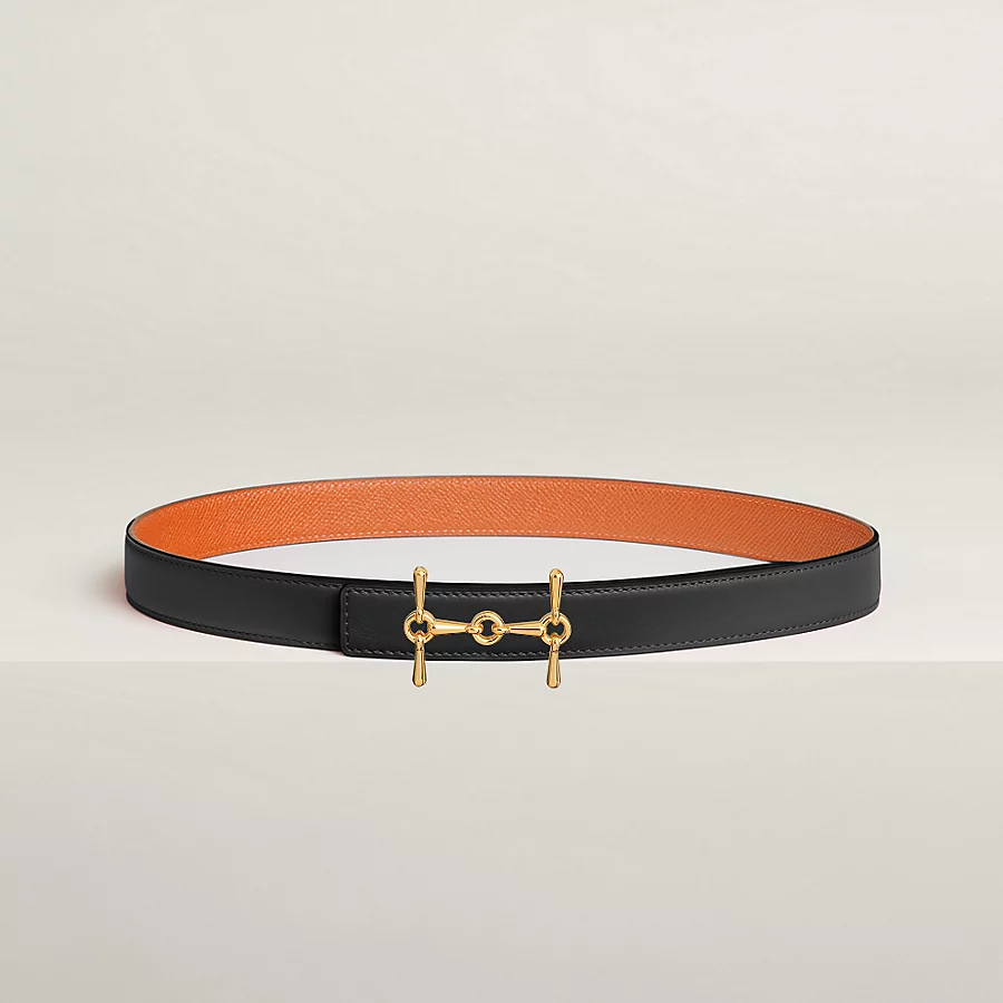 Replicate H Equestre belt buckle Reversible leather strap 24 mm(1:1 replica)