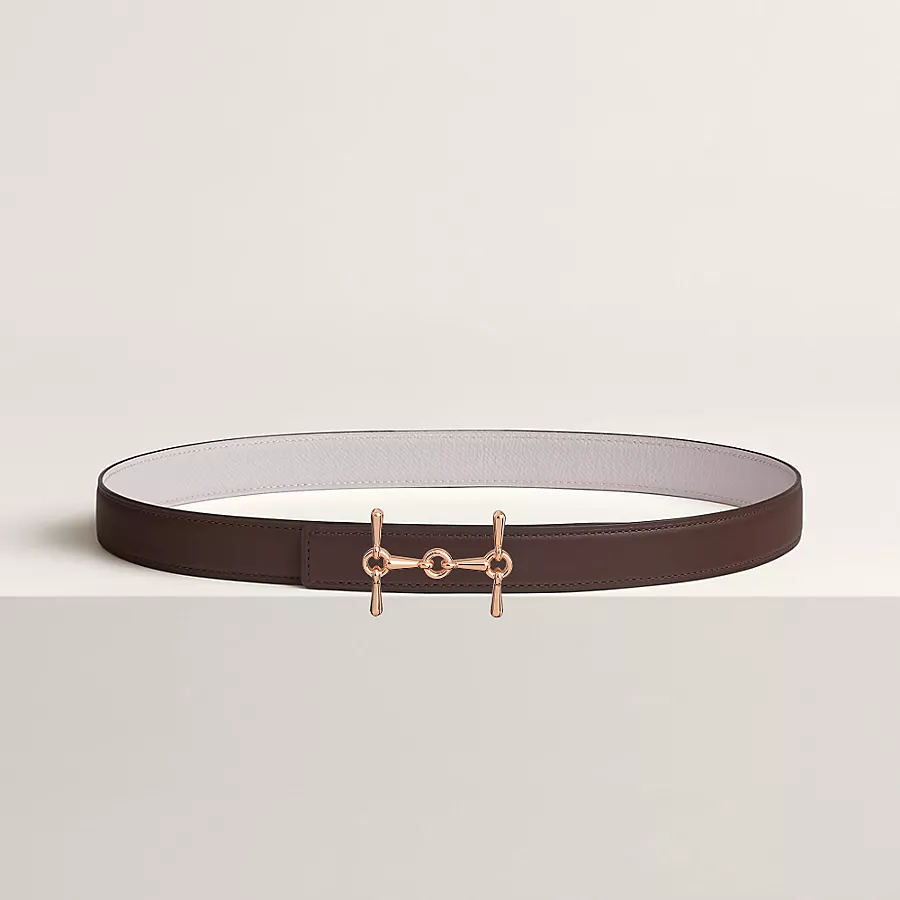 Replicate H Equestre belt buckle Reversible leather strap 24 mm(1:1 replica)