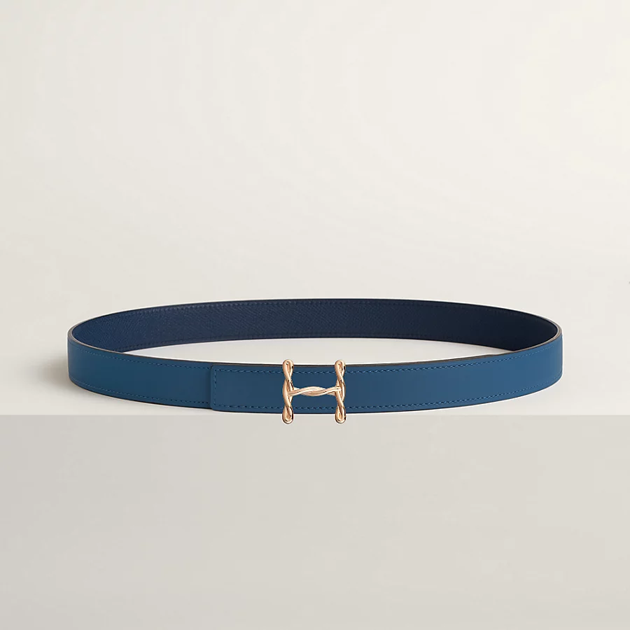 Replicate H Torsade belt buckle Reversible leather strap 24 mm(1:1 replica)