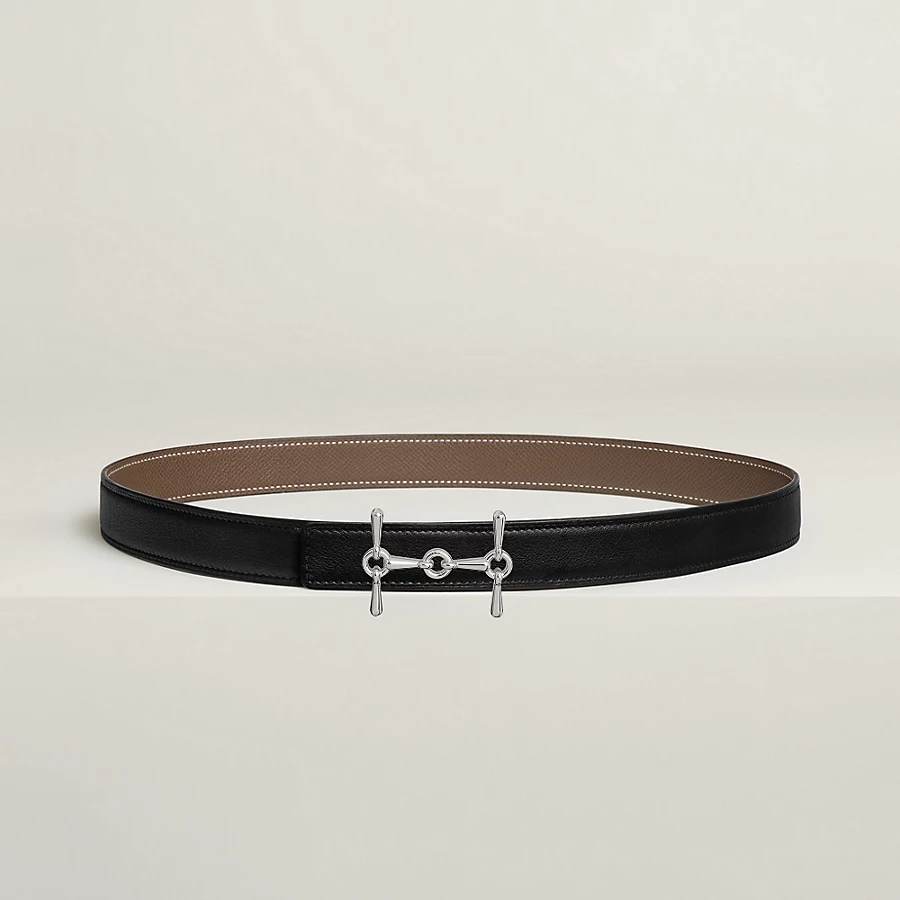 Replicate H Equestre belt buckle Reversible leather strap 24 mm(1:1 replica)