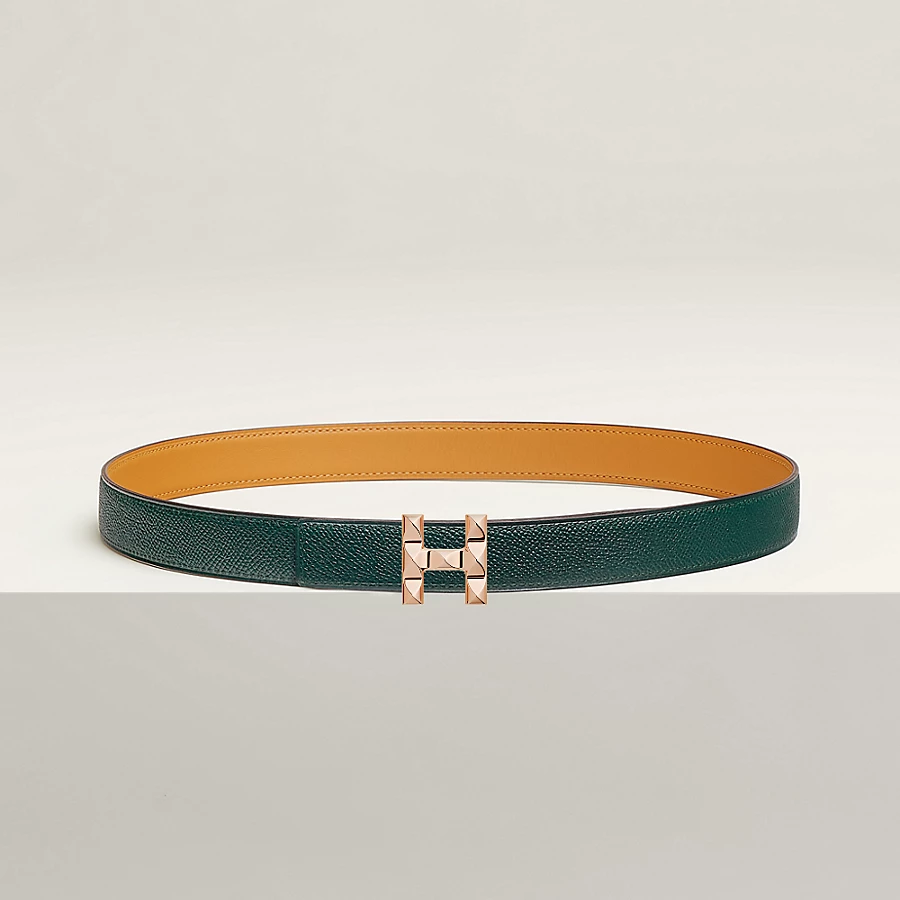 Replicate H Infini belt buckle Reversible leather strap 24 mm(1:1 replica)