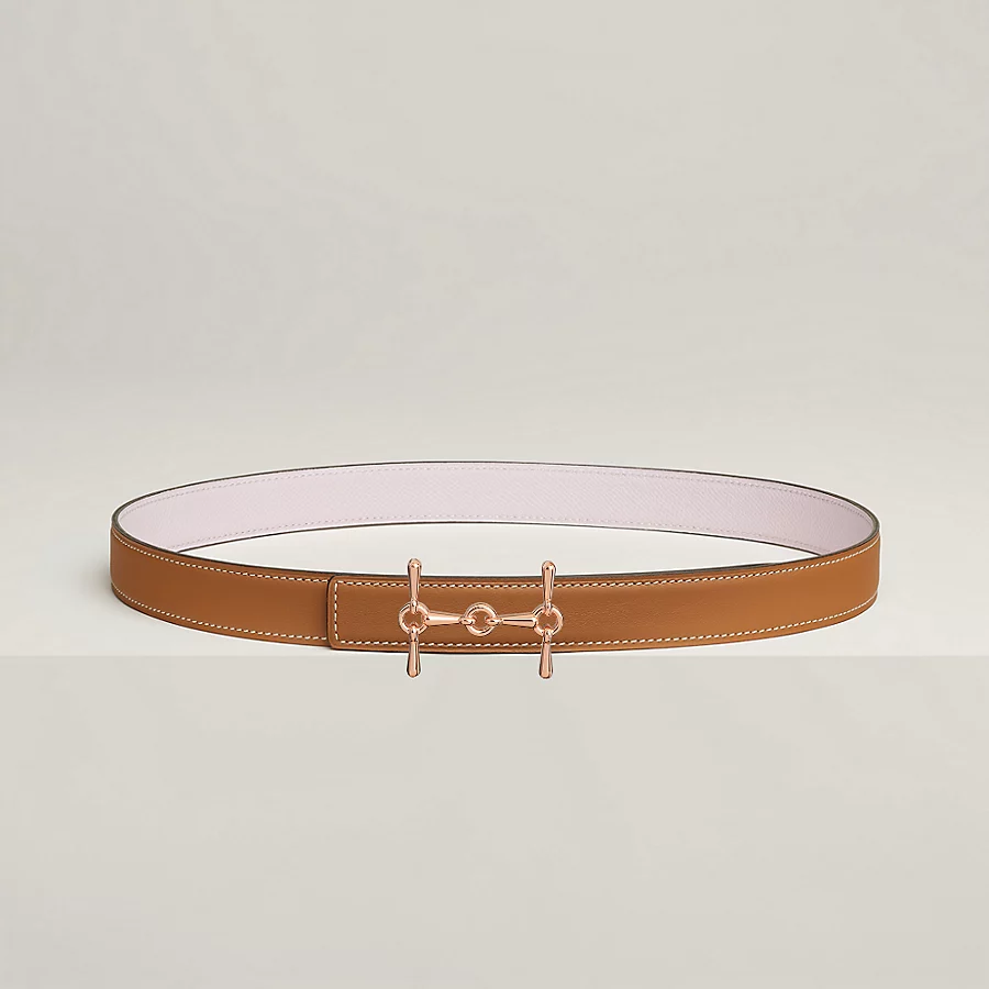 Replicate H Equestre belt buckle Reversible leather strap 24 mm(1:1 replica)