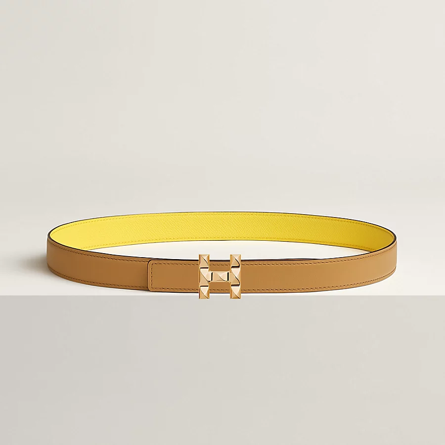 Replicate H Infini belt buckle Reversible leather strap 24 mm(1:1 replica)