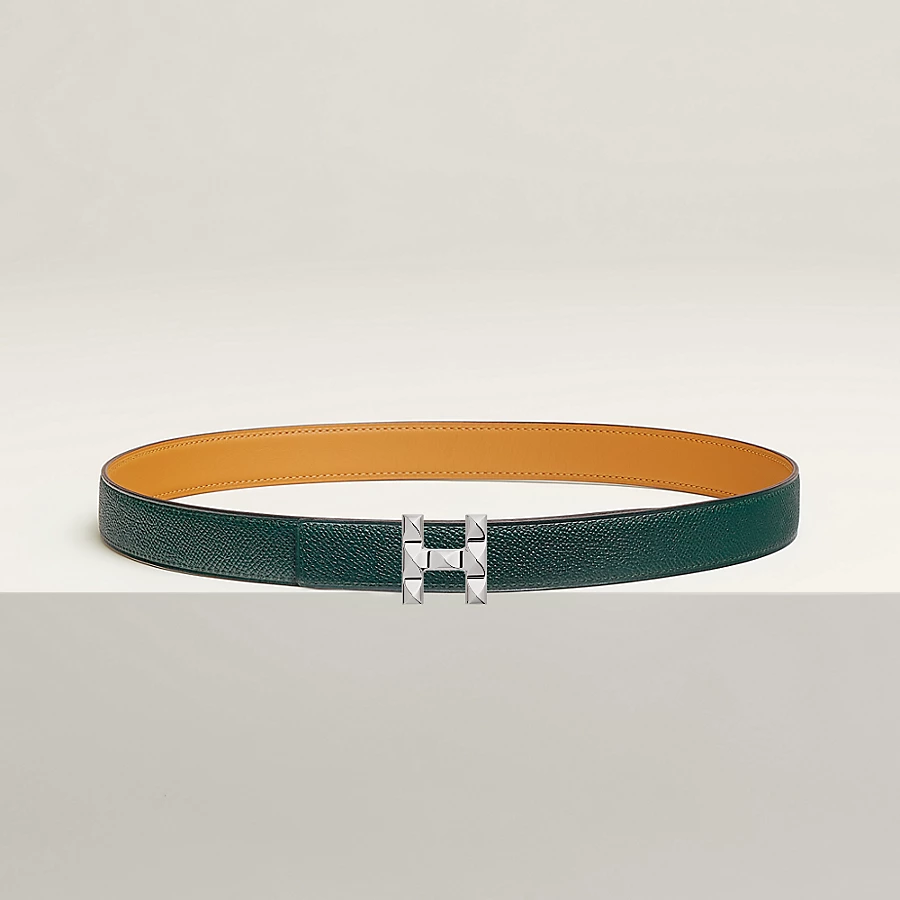 Replicate H Infini belt buckle   Reversible leather strap 24 mm(1:1 replica)