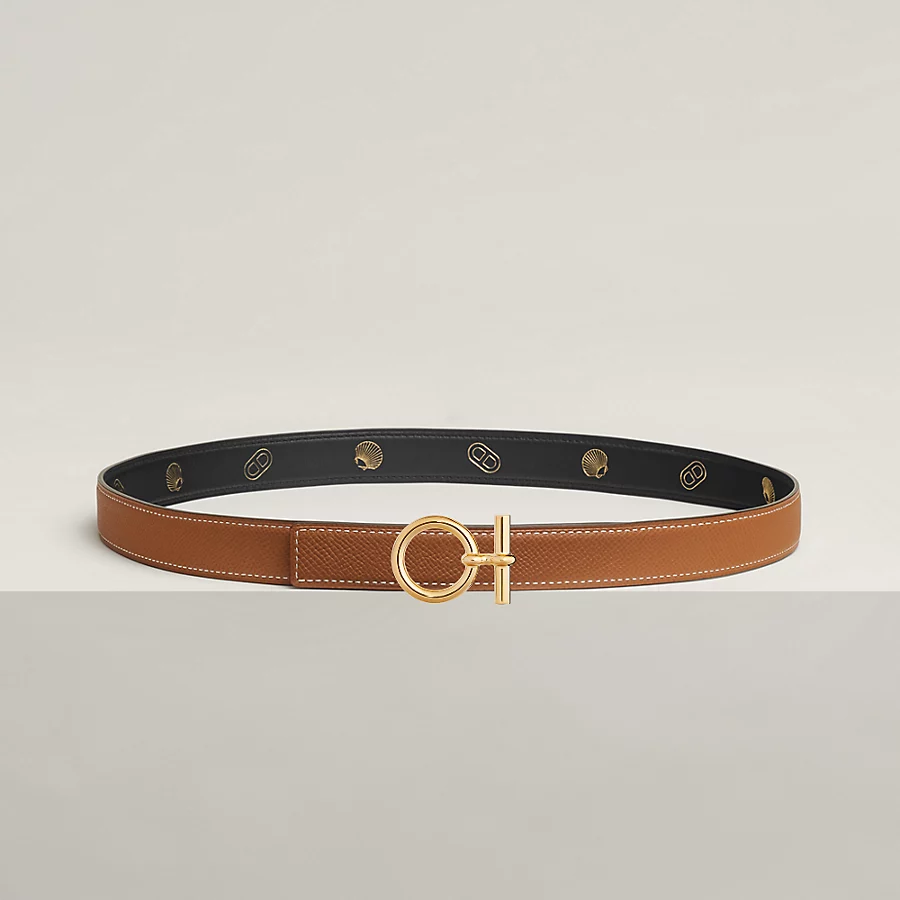 Replicate Flot belt buckle   Hermès sur Mer reversible leather strap 24 mm(1:1 replica)