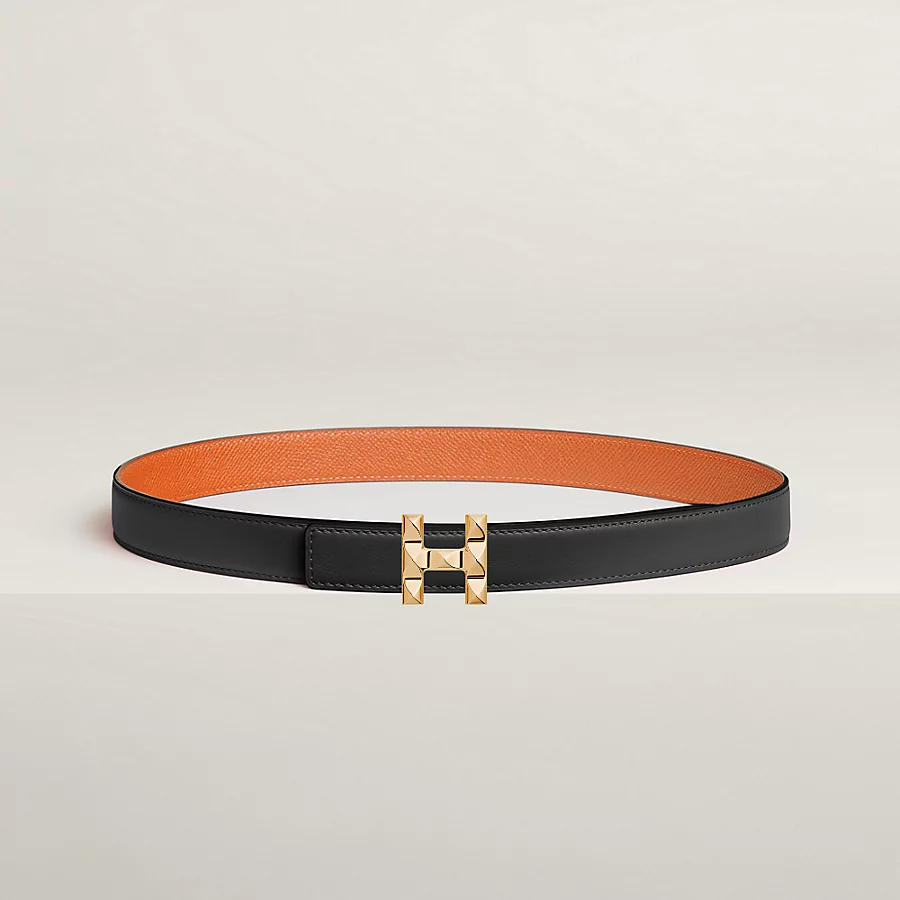 Replicate H Infini belt buckle Reversible leather strap 24 mm(1:1 replica)