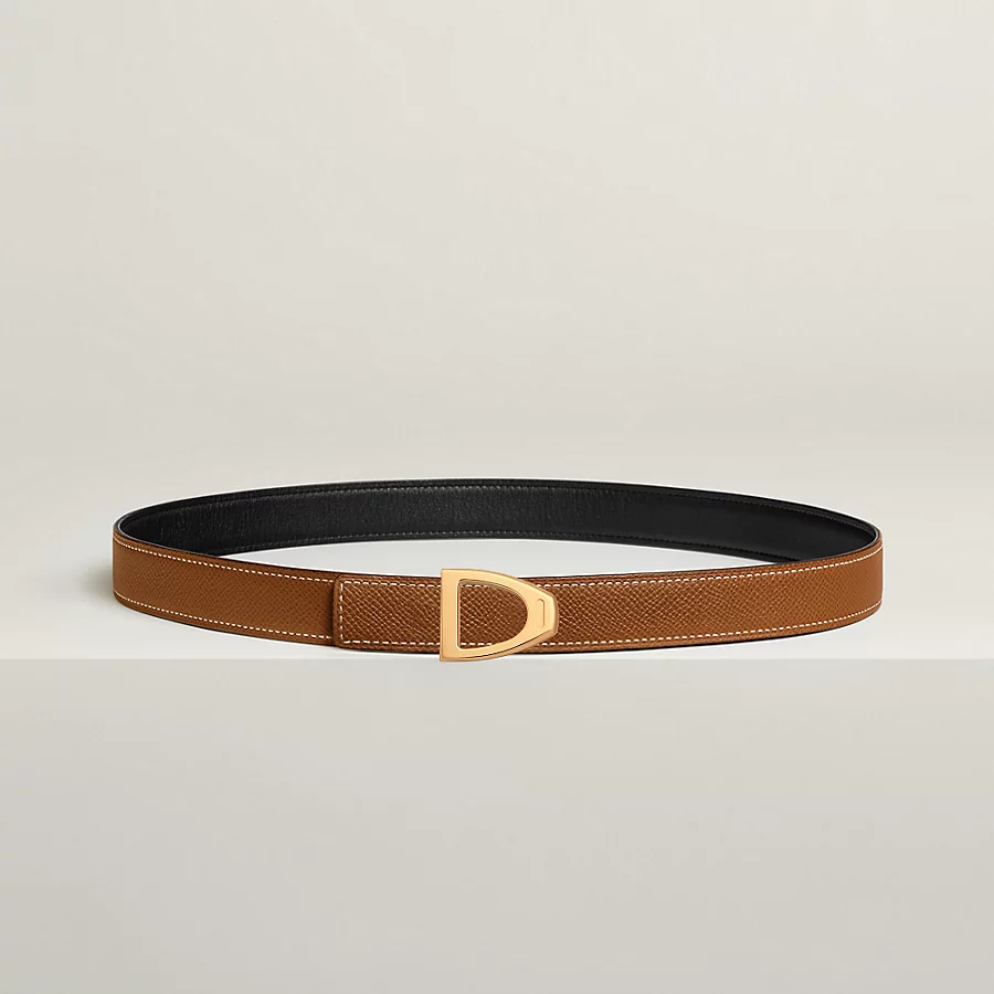 Replicate Cavaliere belt buckle Reversible leather strap 24 mm(1:1 replica)