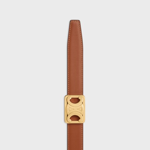 Replicate MEDIUM REVERSIBLE FRAMED TRIOMPHE BELT in TAURILLON AND NATURAL CALFSKIN(1:1 replica)