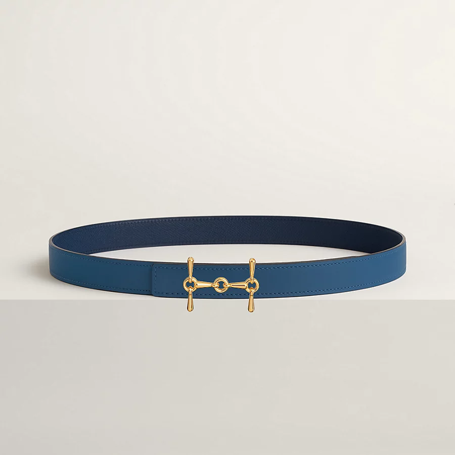 Replicate H Equestre belt buckle Reversible leather strap 24 mm(1:1 replica)