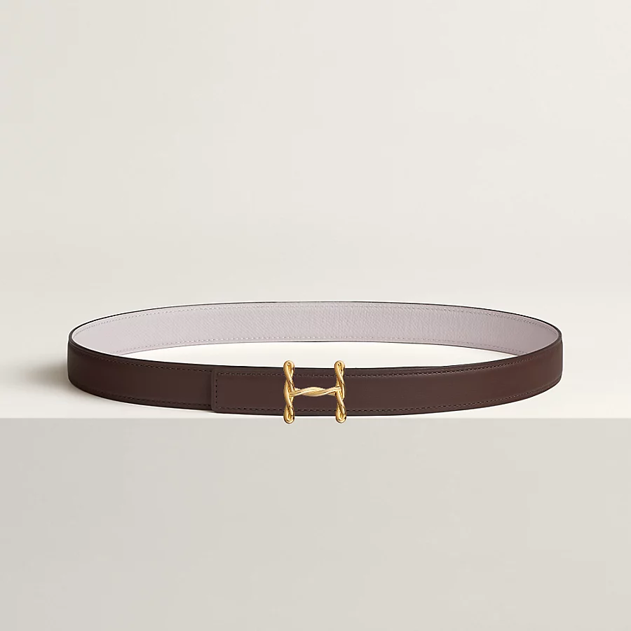 Replicate H Torsade belt buckle Reversible leather strap 24 mm(1:1 replica)