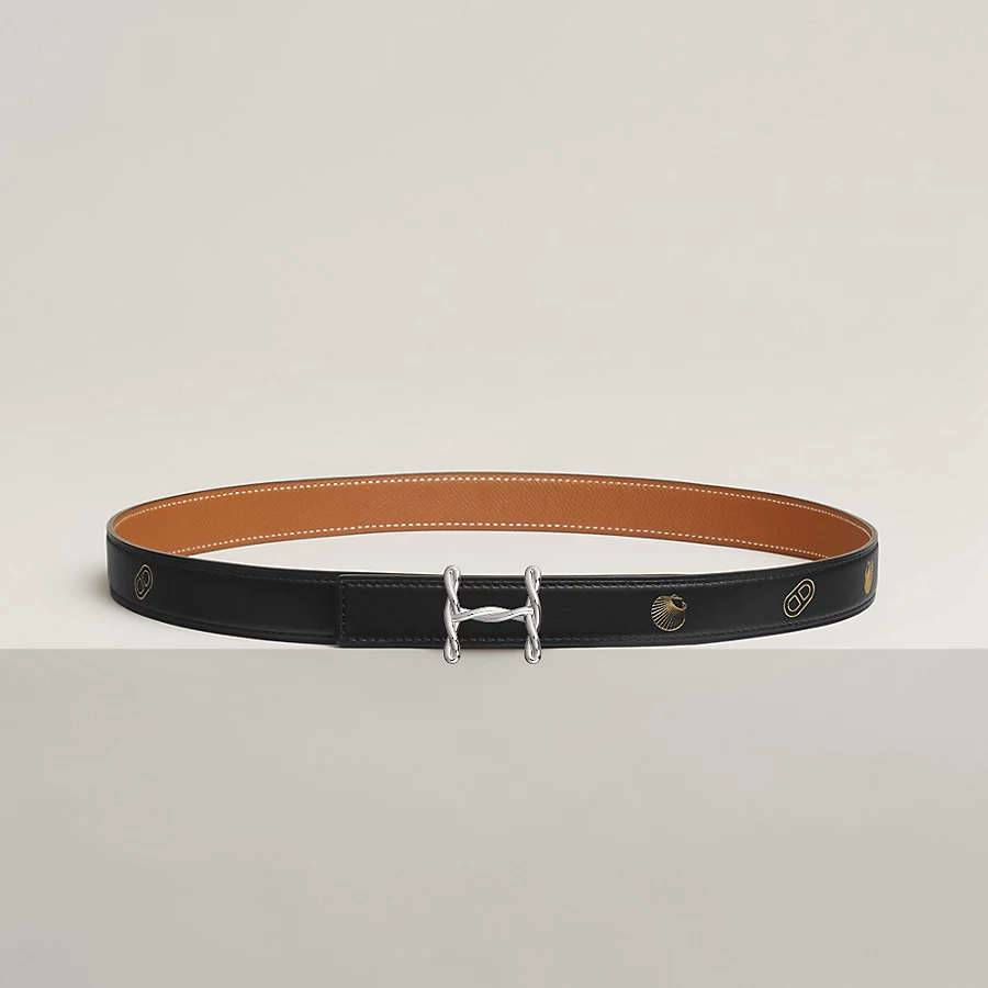 Replicate H Torsade belt buckle Hermès sur Mer reversible leather strap 24 mm(1:1 replica)