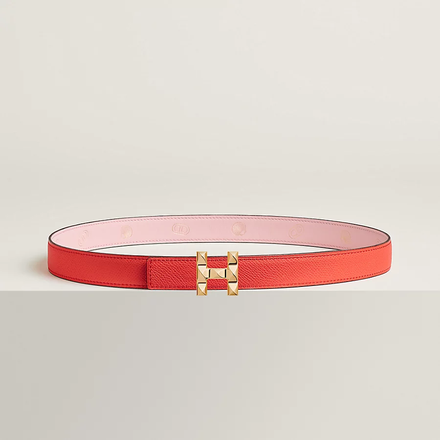 Replicate H Infini belt buckle Hermès sur Mer reversible leather strap 24 mm(1:1 replica)