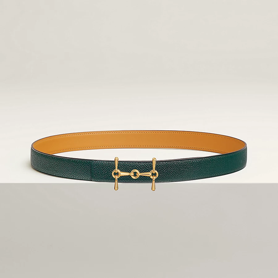 Replicate H Equestre belt buckle Reversible leather strap 24 mm(1:1 replica)