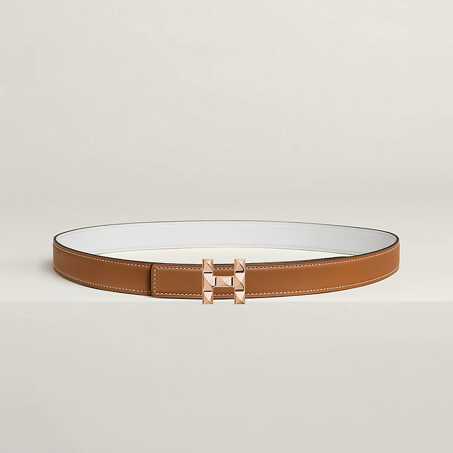 Replicate H Infini belt buckle Reversible leather strap 24 mm(1:1 replica)