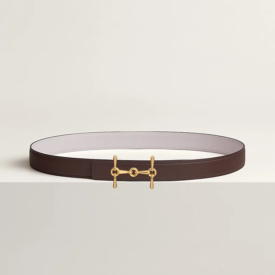 Replicate H Equestre belt buckle Reversible leather strap 24 mm(1:1 replica)