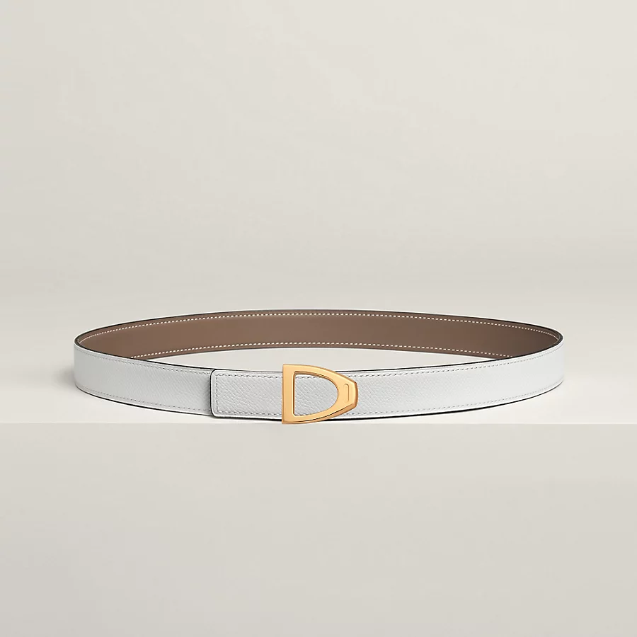 Replicate Cavaliere belt buckle Reversible leather strap 24 mm(1:1 replica)