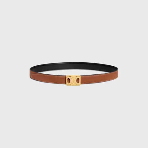 Replicate MEDIUM REVERSIBLE FRAMED TRIOMPHE BELT in TAURILLON AND NATURAL CALFSKIN(1:1 replica)