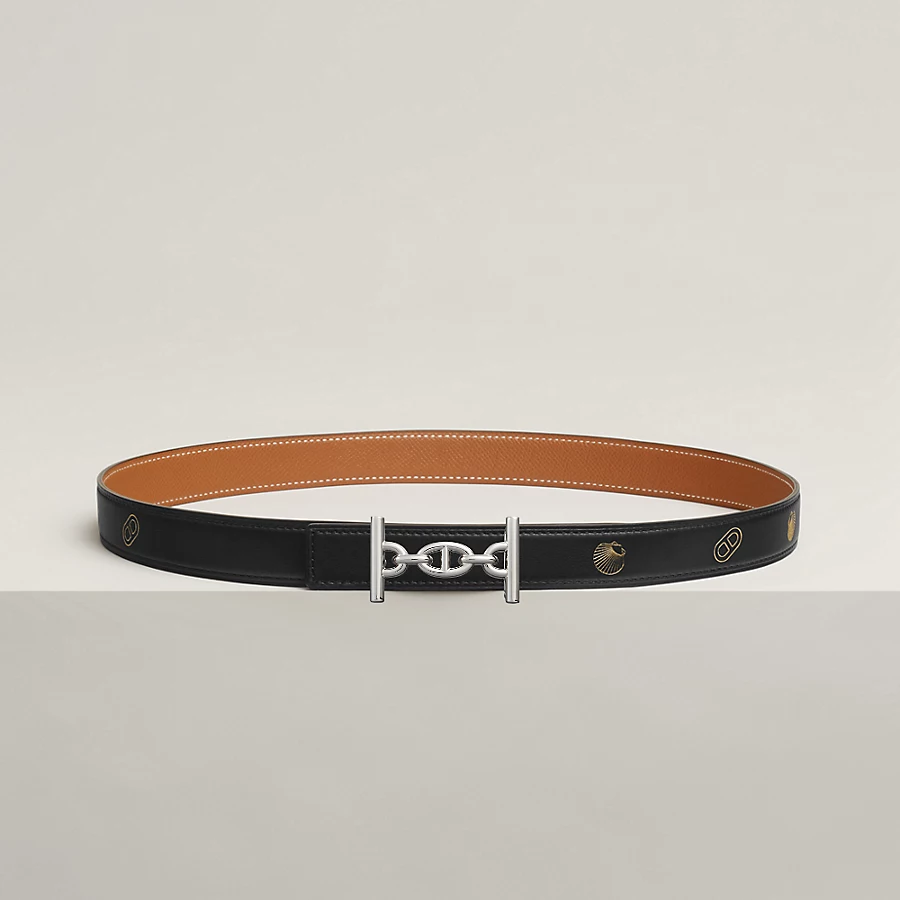 Replicate Lagune belt buckle   Hermès sur Mer reversible leather strap 24 mm(1:1 replica)
