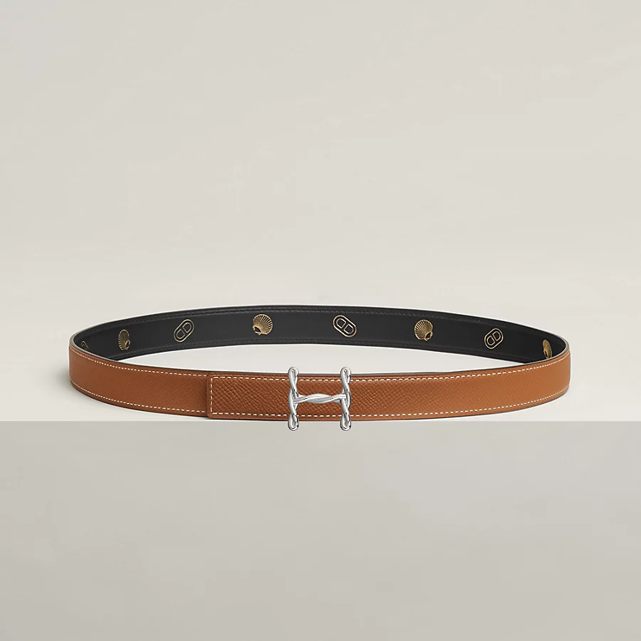 Replicate H Torsade belt buckle Hermès sur Mer reversible leather strap 24 mm(1:1 replica)