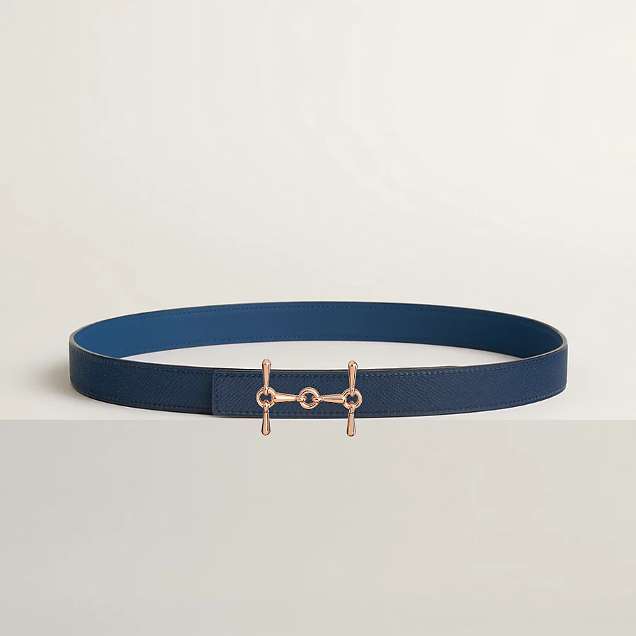 Replicate H Equestre belt buckle Reversible leather strap 24 mm(1:1 replica)
