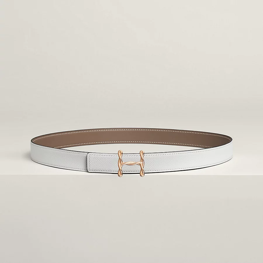 Replicate H Torsade belt buckle Reversible leather strap 24 mm(1:1 replica)