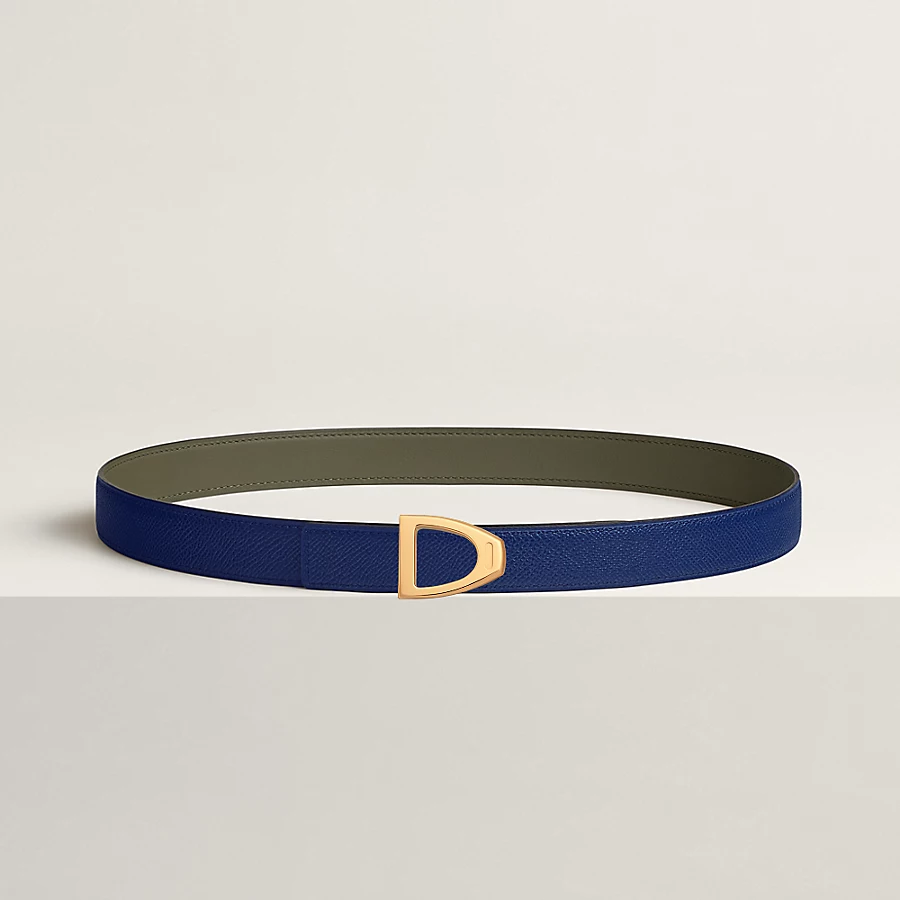 Replicate Cavaliere belt buckle Reversible leather strap 24 mm(1:1 replica)