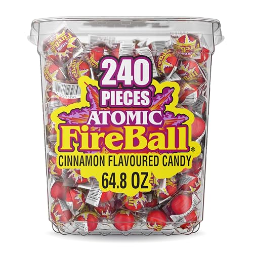 Wonka Atomic Fireball Jawbreakers Cinnamon Flavor Individually Wrapped Candy (240 Count)