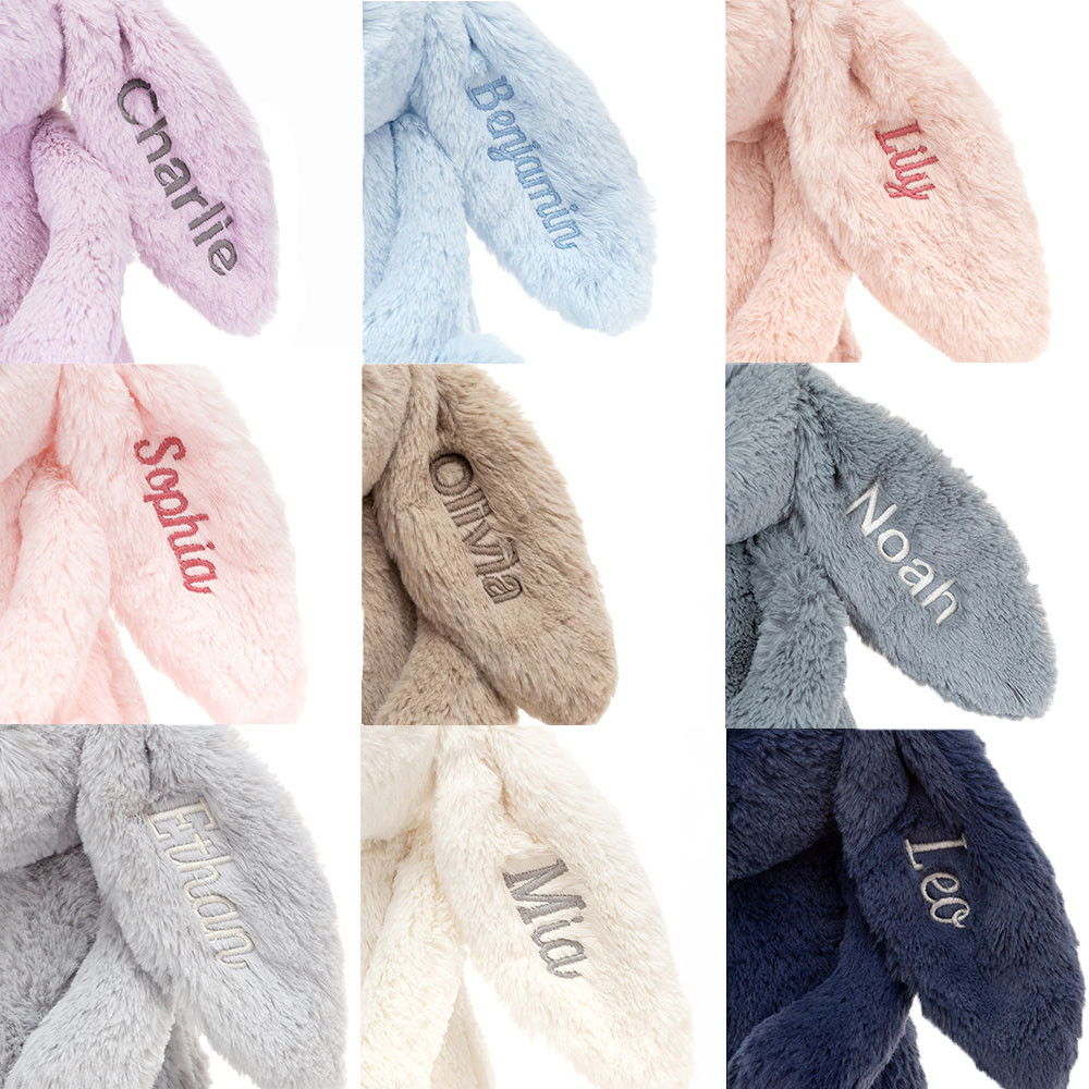 Personalised Bashful Luxe Bunny Rosa Medium