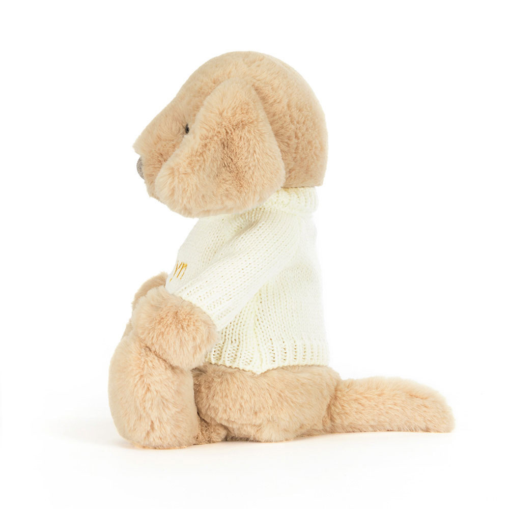 Bashful Luxe Puppy Orlando With Personalised Cream Jumper
