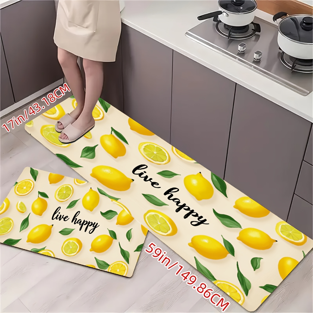 Flannel rug - 2-piece set lemon pattern