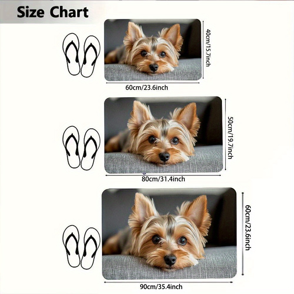 Flannel Rug - Modern Style, Cute Yorkshire Terrier Animal Pattern