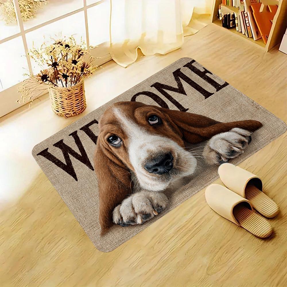 Flannel Rug - Modern Style Bassett Hound Animal Pattern