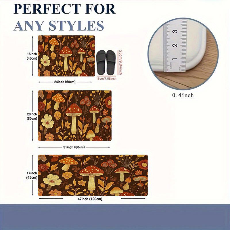 Flannel Rug - Vintage Mushroom Floral Print